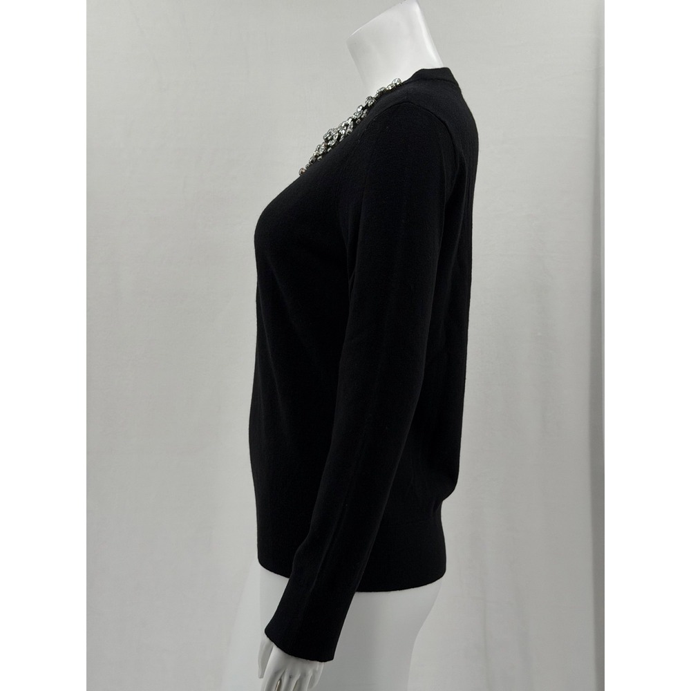 Kate Spade Sweater Womens Medium Black Embellished‎ Do Wonders Holiday Designer - Picture 4 of 9